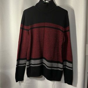 Karen Scott Pullover 100%Cotton Sweater Red, Black & Gray Women’s size Medium.